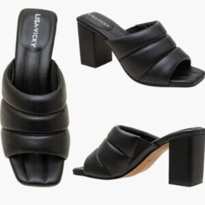 🔥 Lisa Vicky VERY-V Black Block Heel Sandals – Size 10 – Bold, Sleek & NIB
